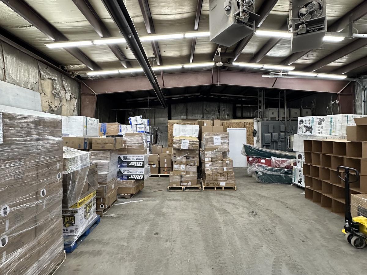 The Thunder Bay warehouse with community orders staged on pallets